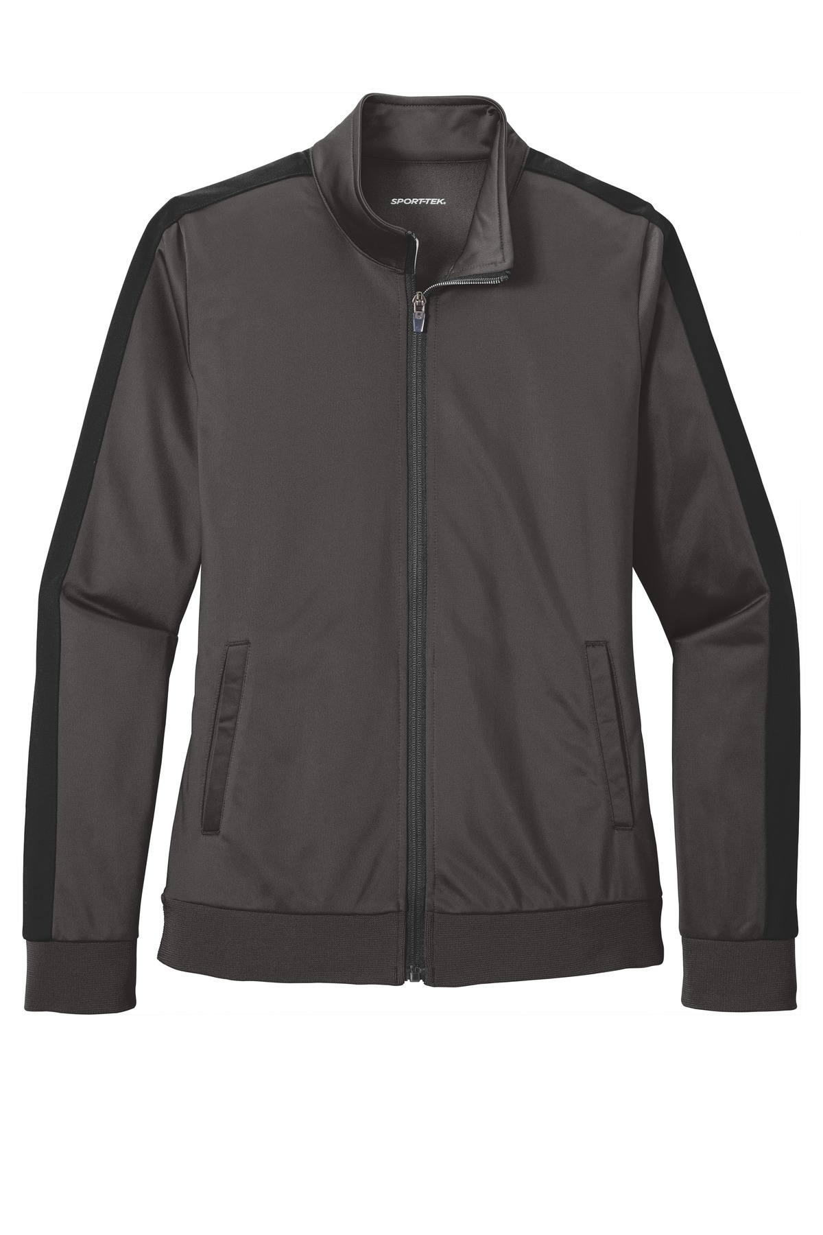 Sport-Tek Women's Tricot Sleeve Stripe Track Jacket. LST94 1