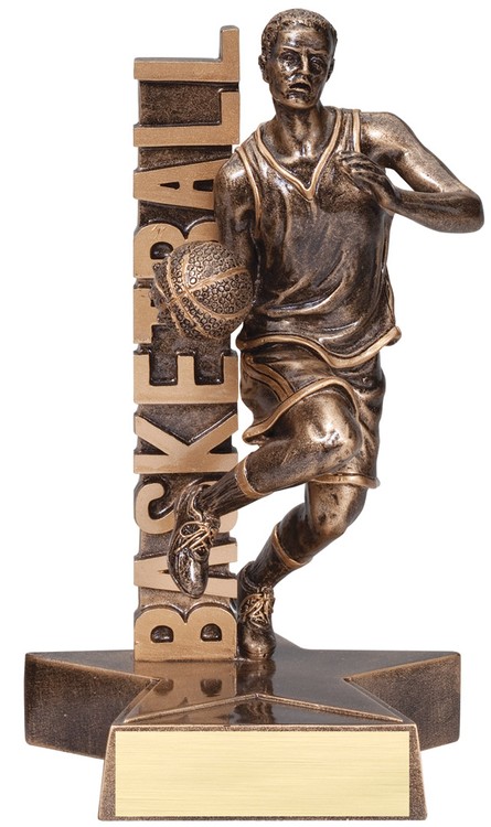 6 1/2" Tall Basketball Male Billboard Resin Award 1