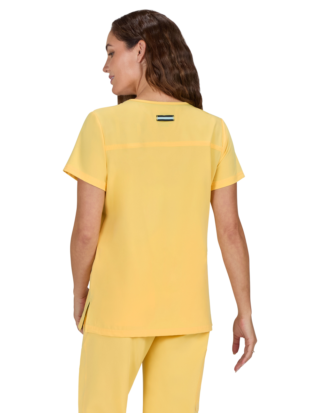 koi - Next Gen - Women's Three-Pocket Wide V-Neck Stretch Hustle and Heart Top 31