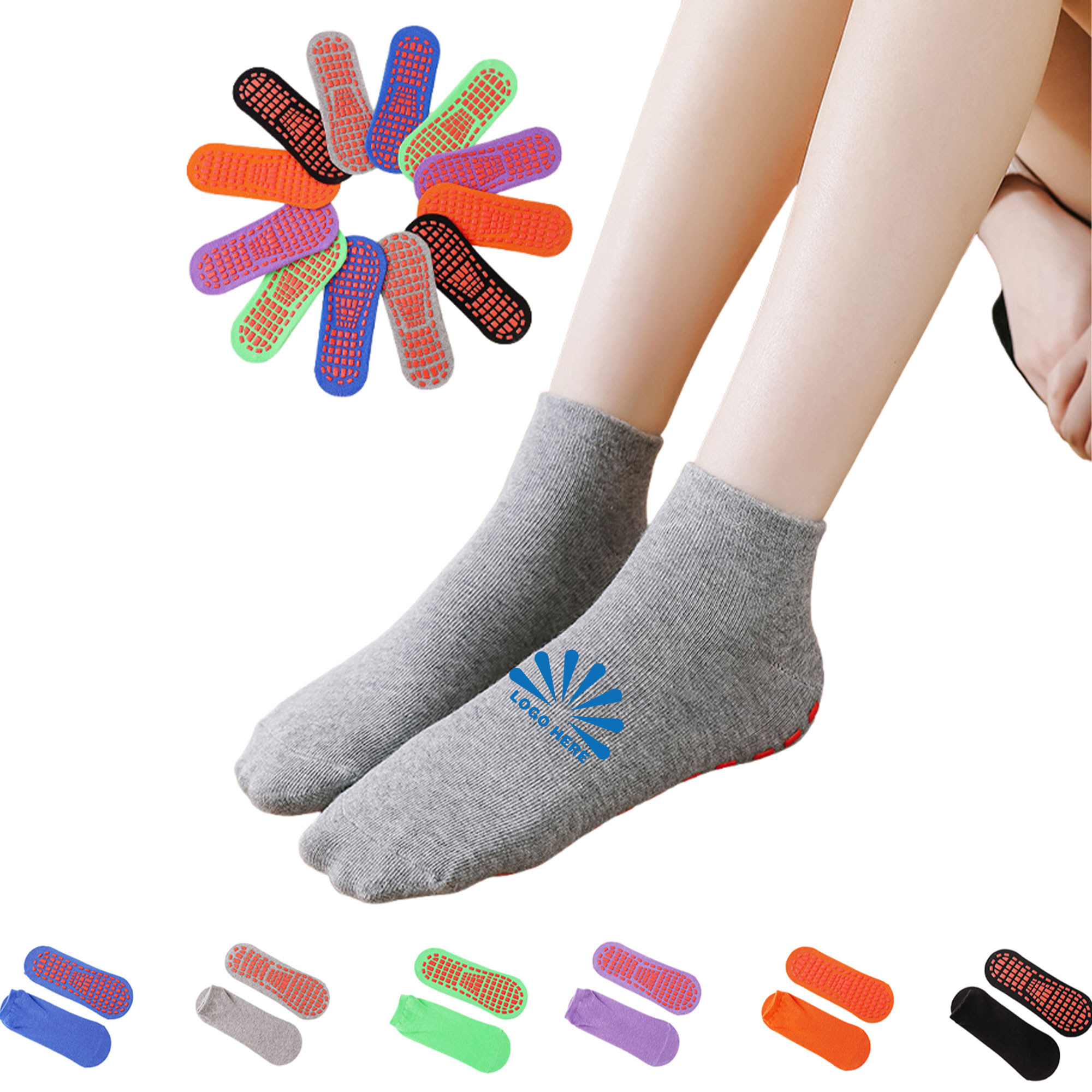 Adult Ankle-Length Non-Slip Silicone Grip Socks 4
