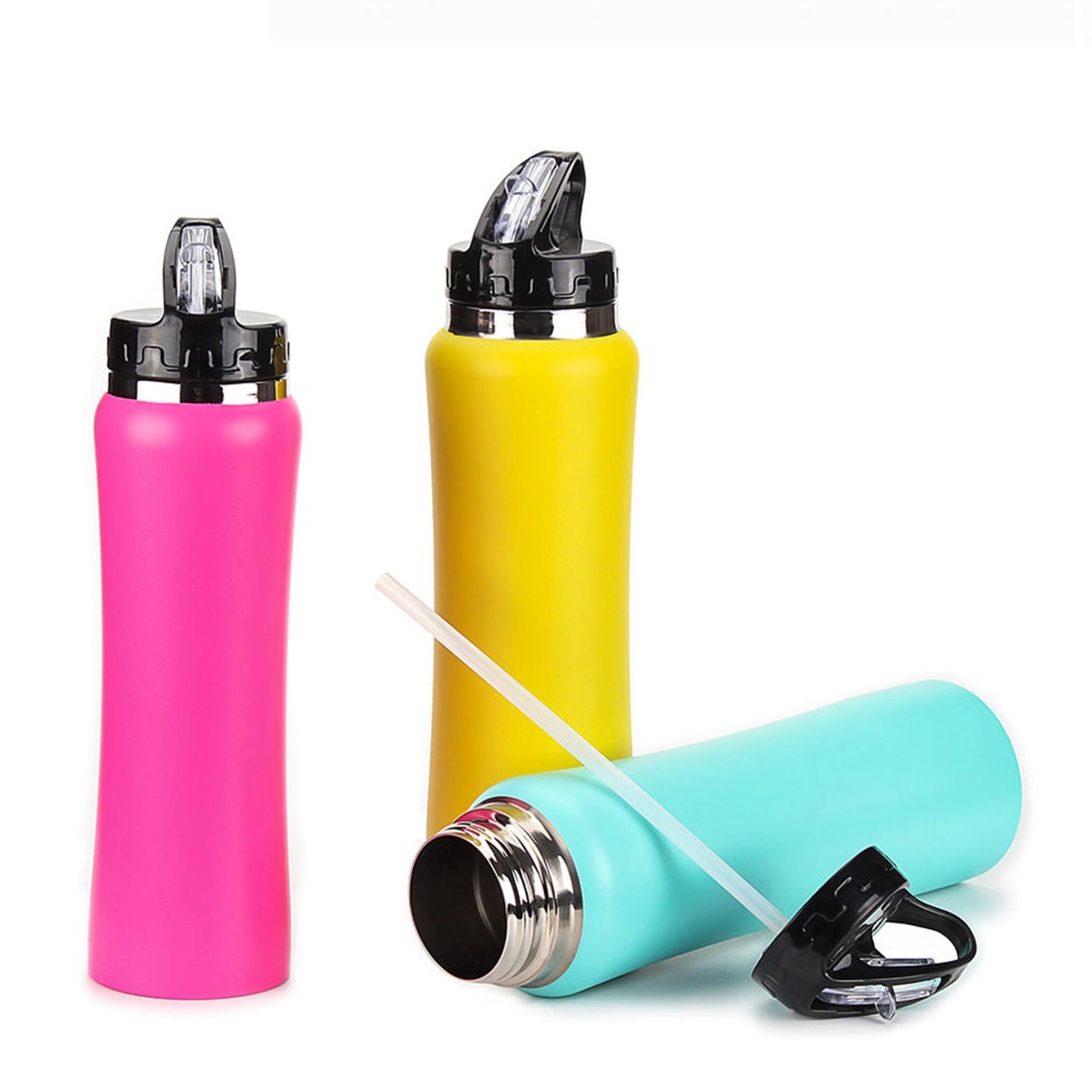 25 Oz. Single Wall Metal Sport Bottle with Straw, custom water bottle with logo imprint 7