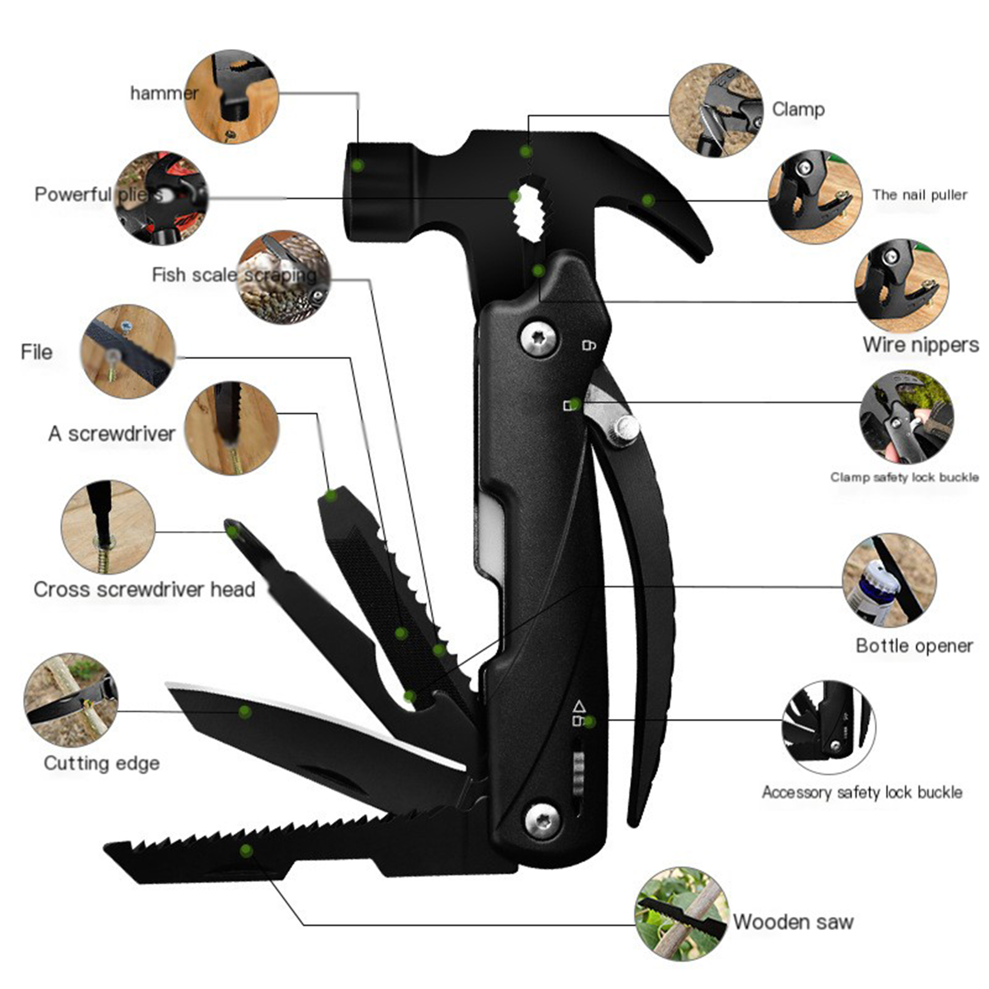 All-in-One Survival Tool Hammer 6