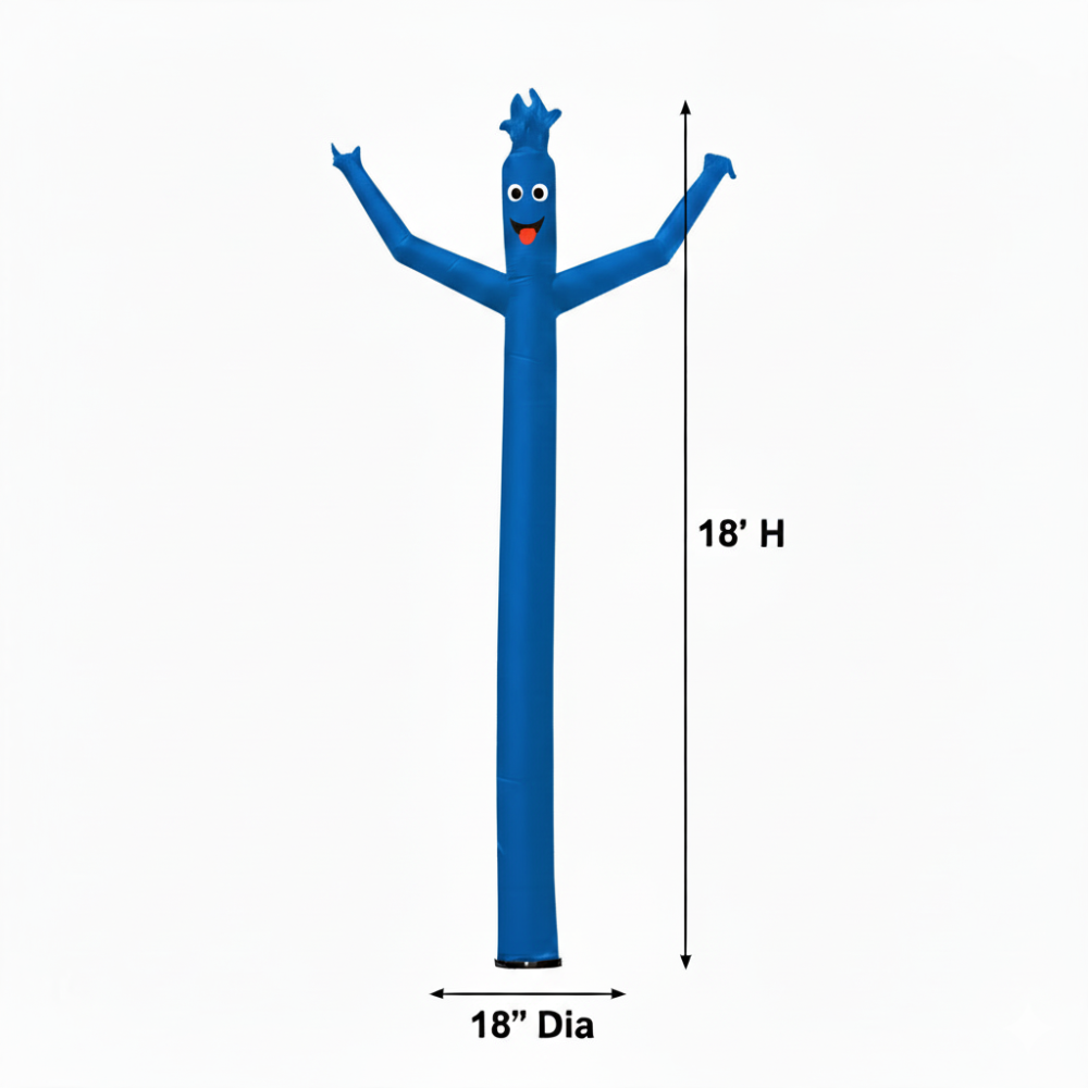 18'H Wacky Man™ Single-Leg Inflatable Dancer, Reflex Blue (PMS 280) 3