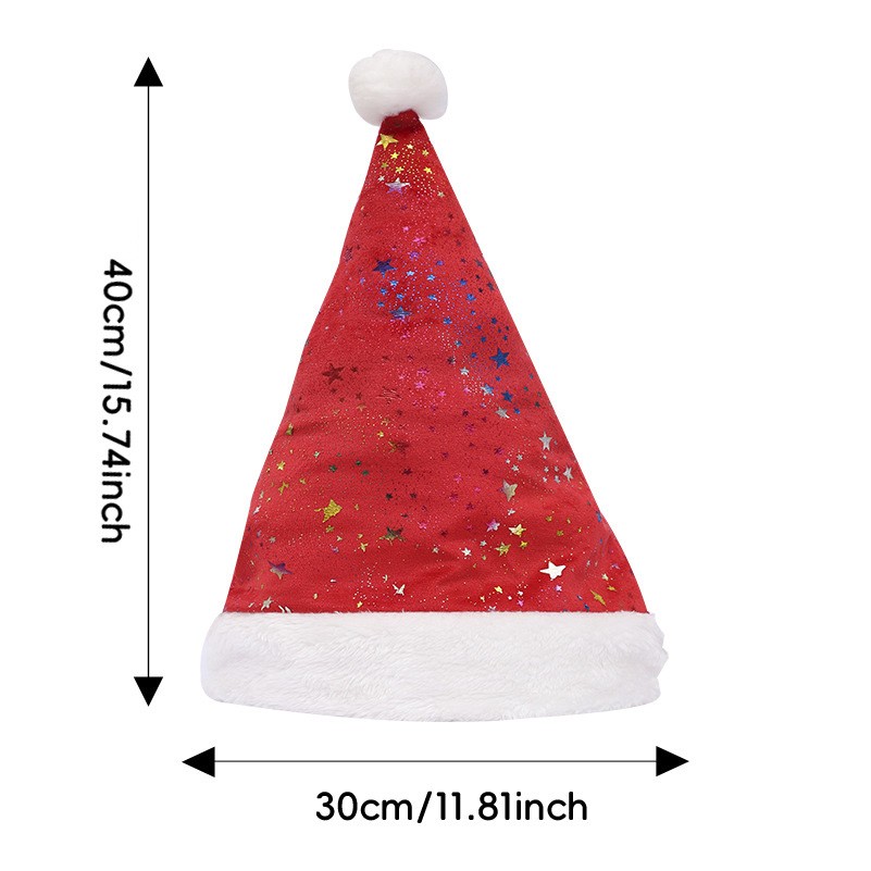 Felt Christmas Ornament and Super Soft Gold Colored Stars Adult Hat 1