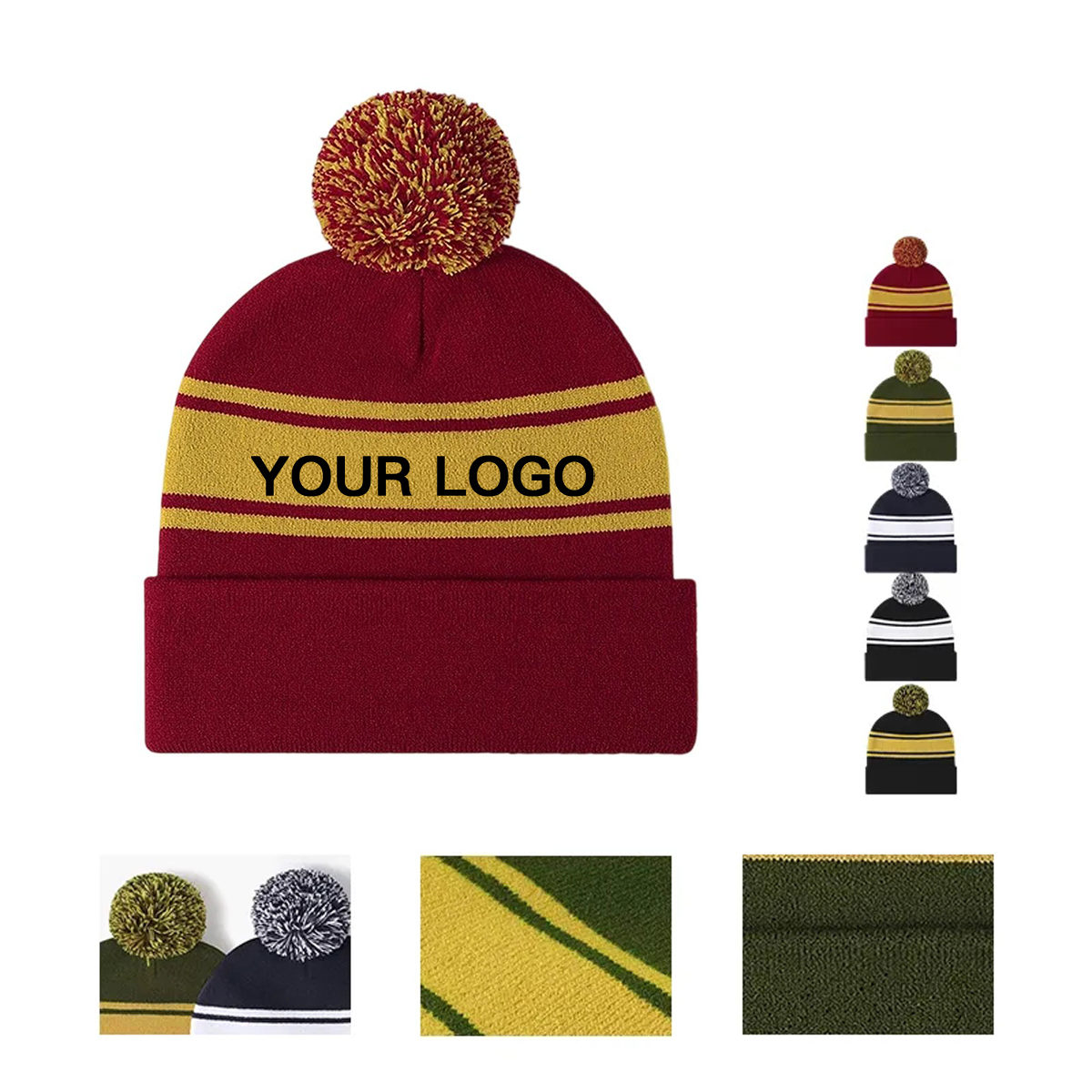 Youth Knit Beanie with Jacquard Imprint 4
