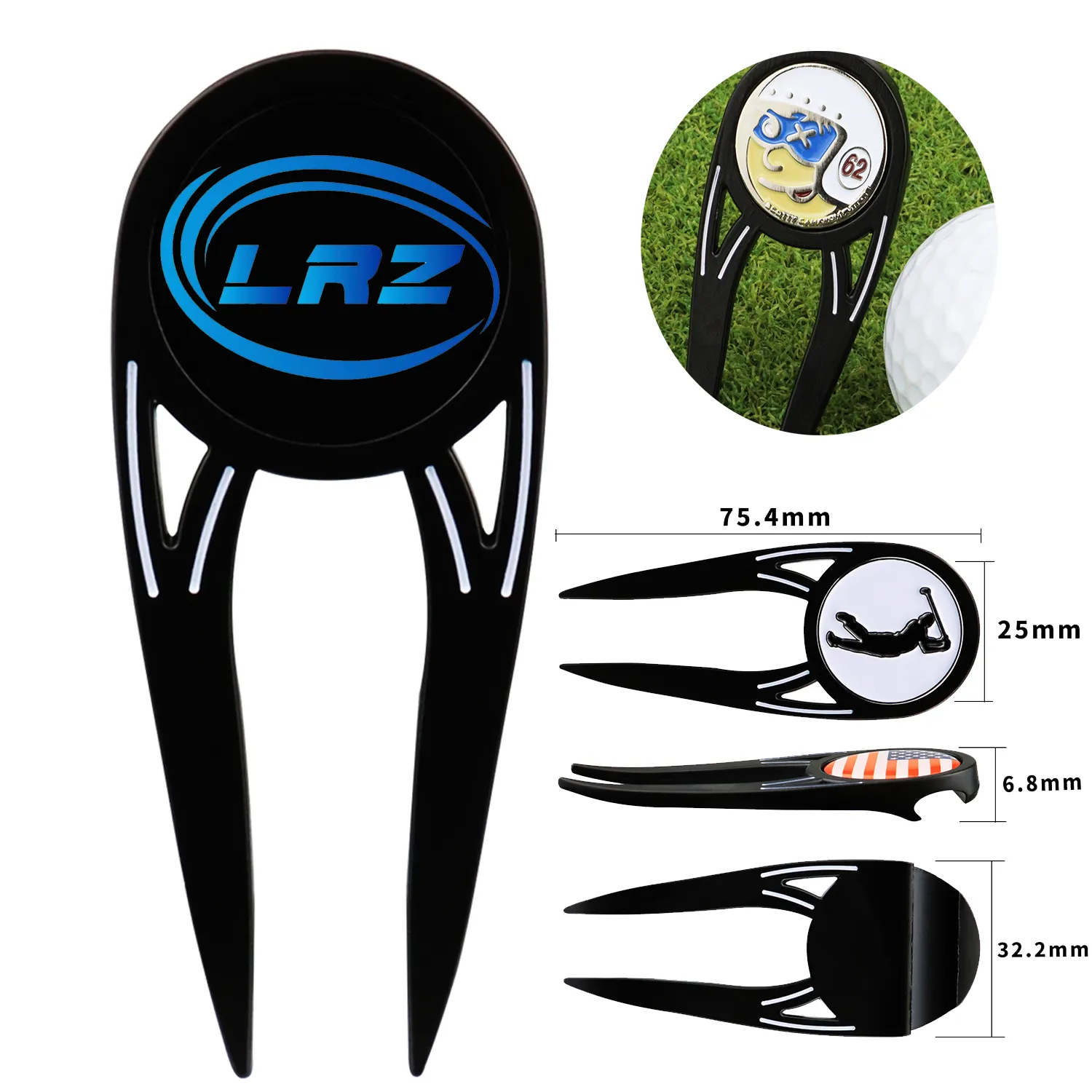 Magnetic Golf Divot Tool with Bottle Opener 1