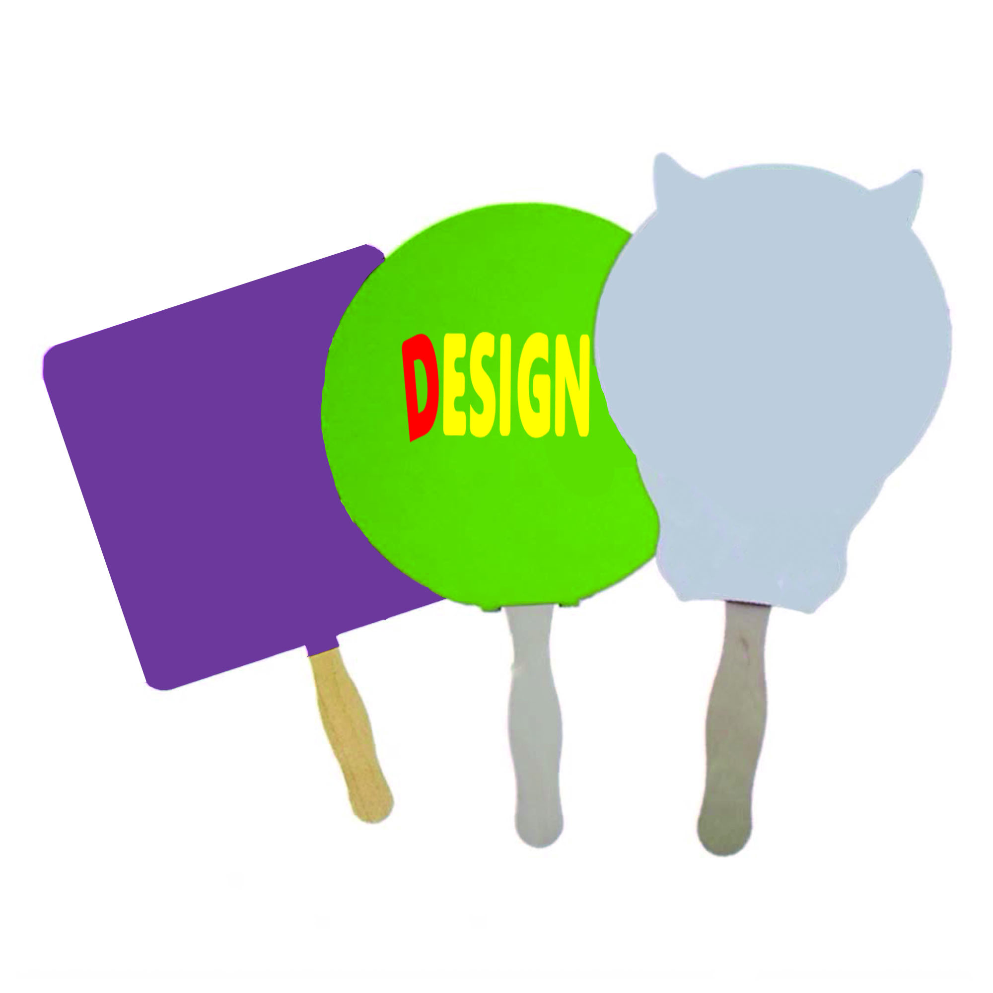 Durable Paper Fan With Wooden Handle Full Color 3
