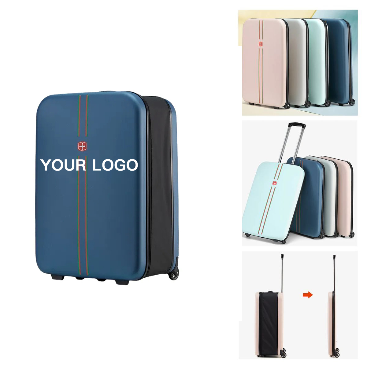 Foldable Carry On Suitcase With Spinner Wheels 2