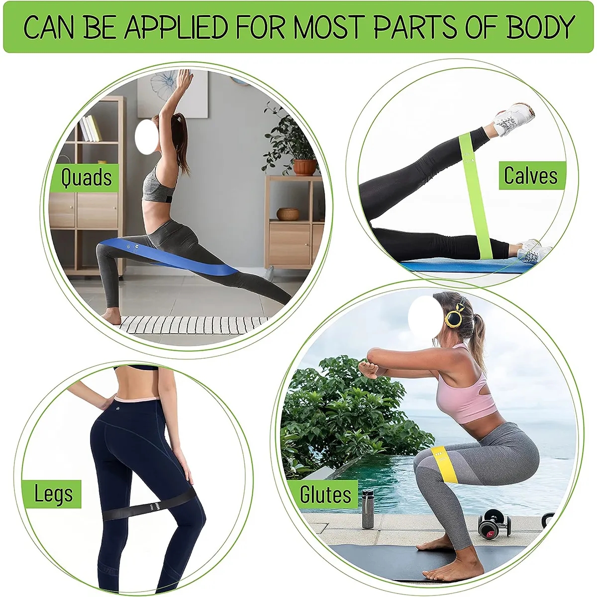 Fitness Resistance Stretch Loop Band Exercise Gym Workout 7