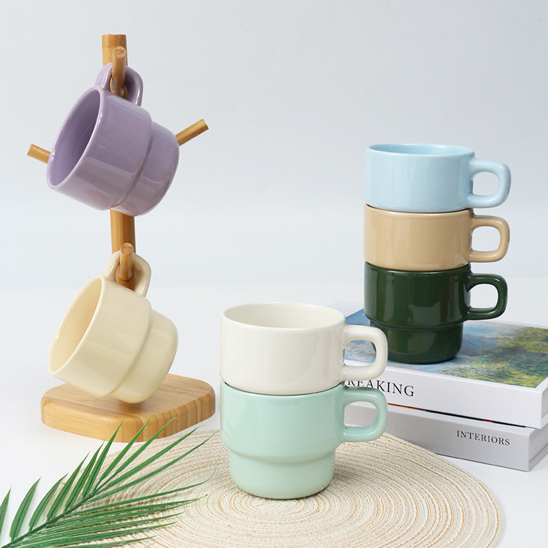 Cute Color Customizable Ceramic Cup With Handle 2