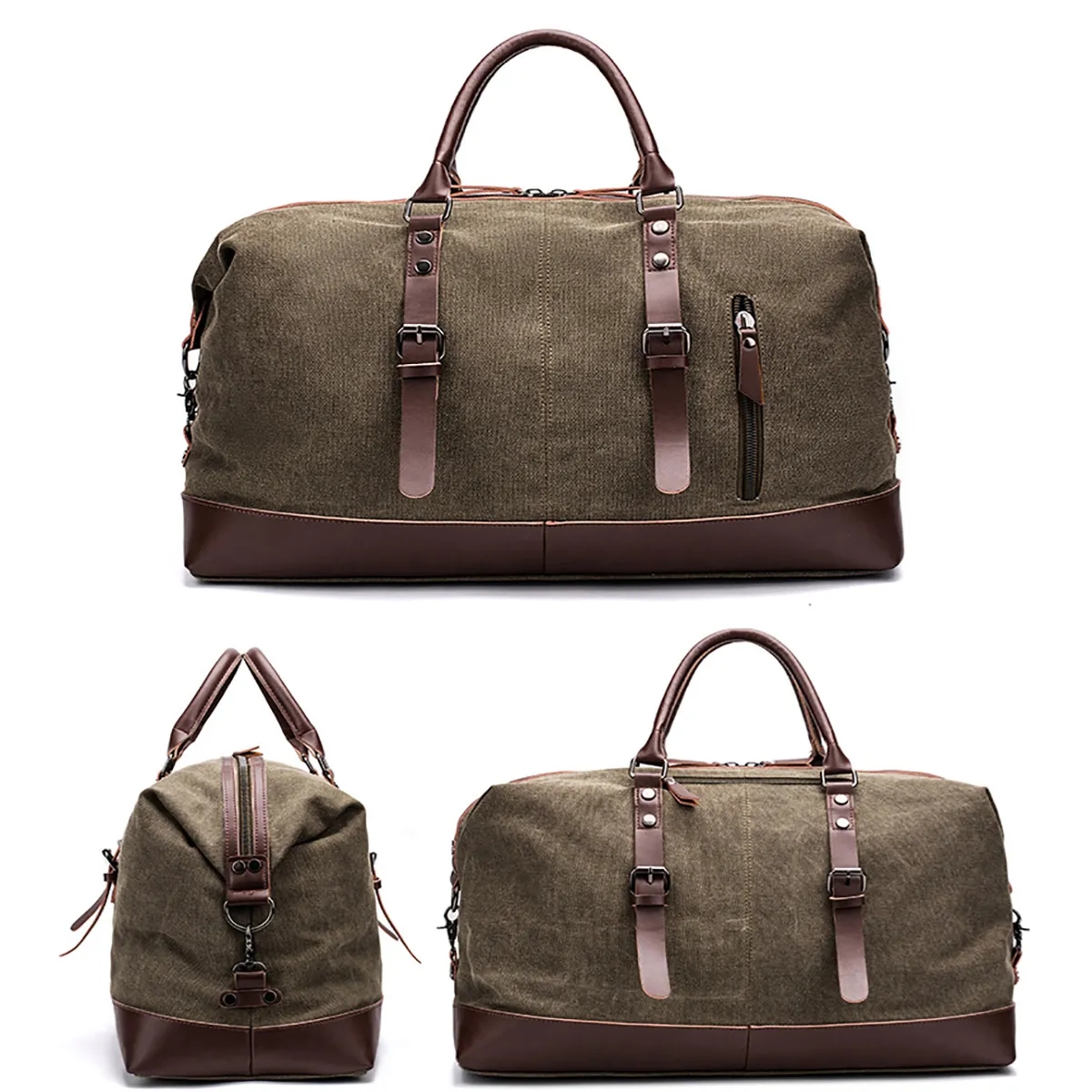 In Stock Travel Canvas Overnight Luggage Duffel Weekend Bag 6
