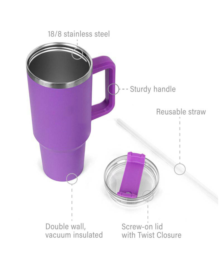 Union Printed - 40oz SS Double Wall Vacuum Mug & Straw Lid with Twist Closure 11