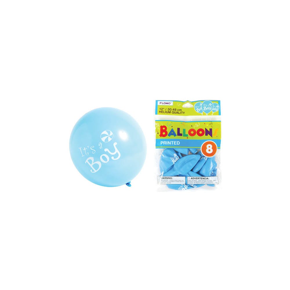 Baby Shower Balloons - Baby Blue 8 Pack 12" 2