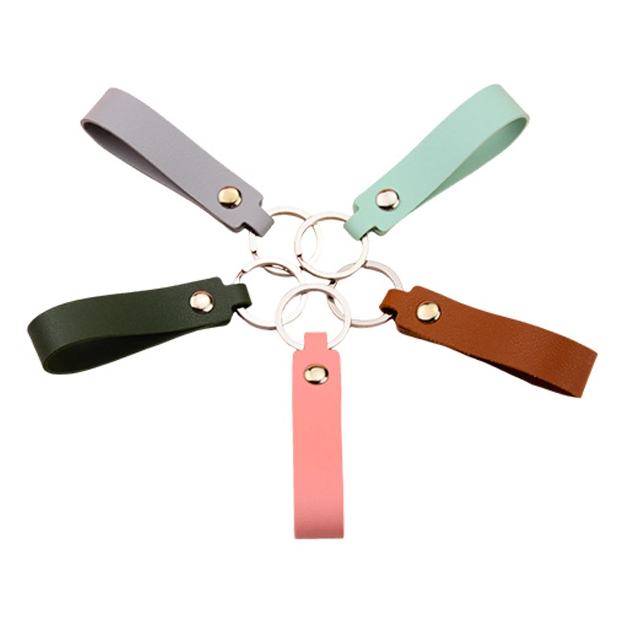 Strip Shaped Leather Keychain 3
