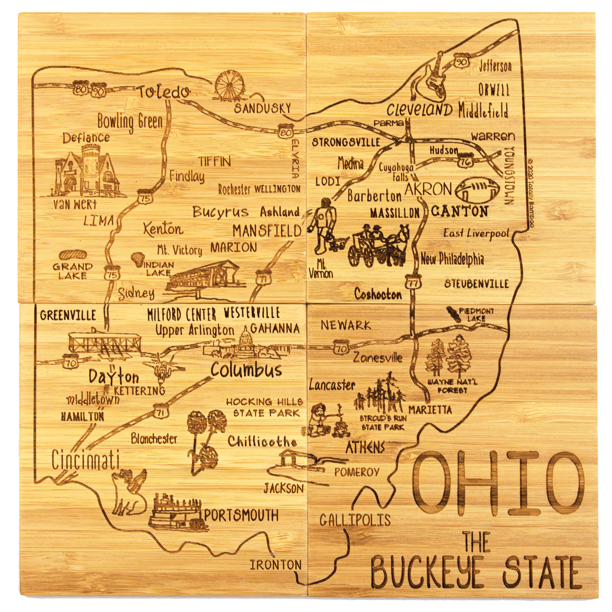 Ohio Puzzle Coaster Set 7