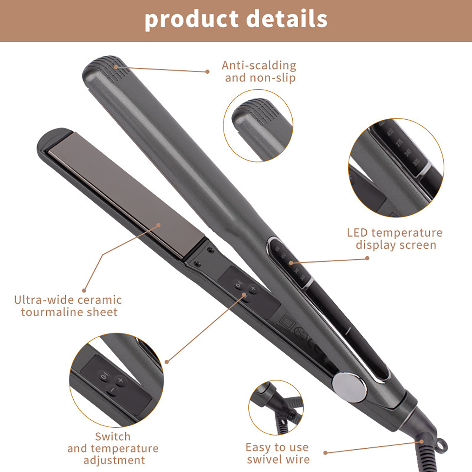 2 in 1 Hair Straightener Curler Ceramic Flat Iron 5