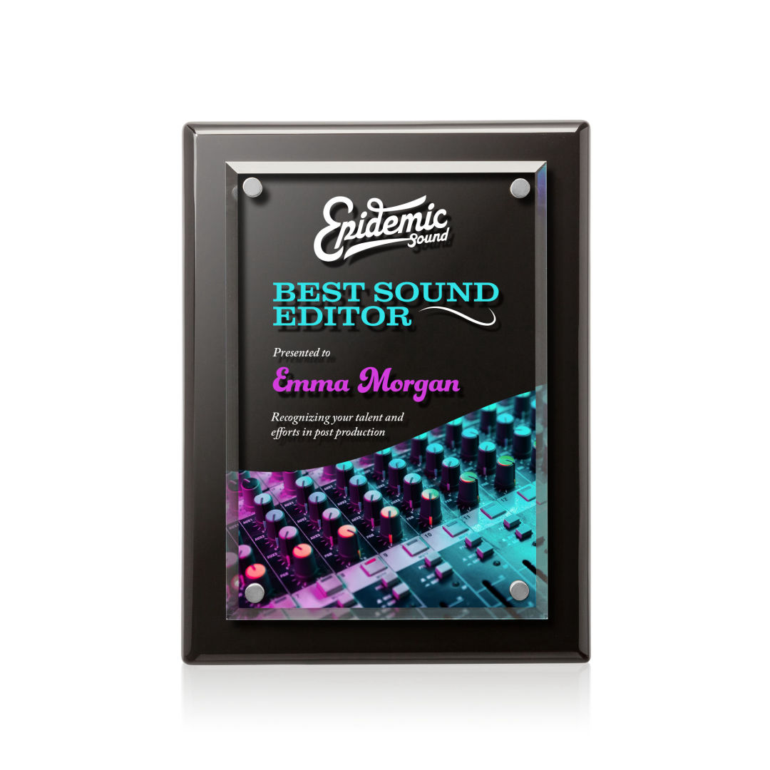 Caledon VividPrint™ Plaque - Black/Silver 3