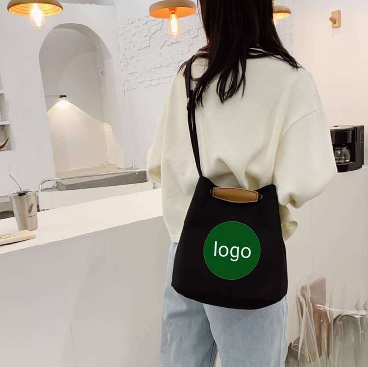 2-in-1 Canvas Crossbody Bag Shoulder Handbag Bucket Bag 10