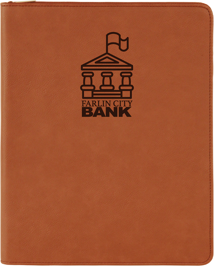 Laser Engraved Leatherette Legal Padfolio with Zipper and Notebook (9.5" x 12") 3