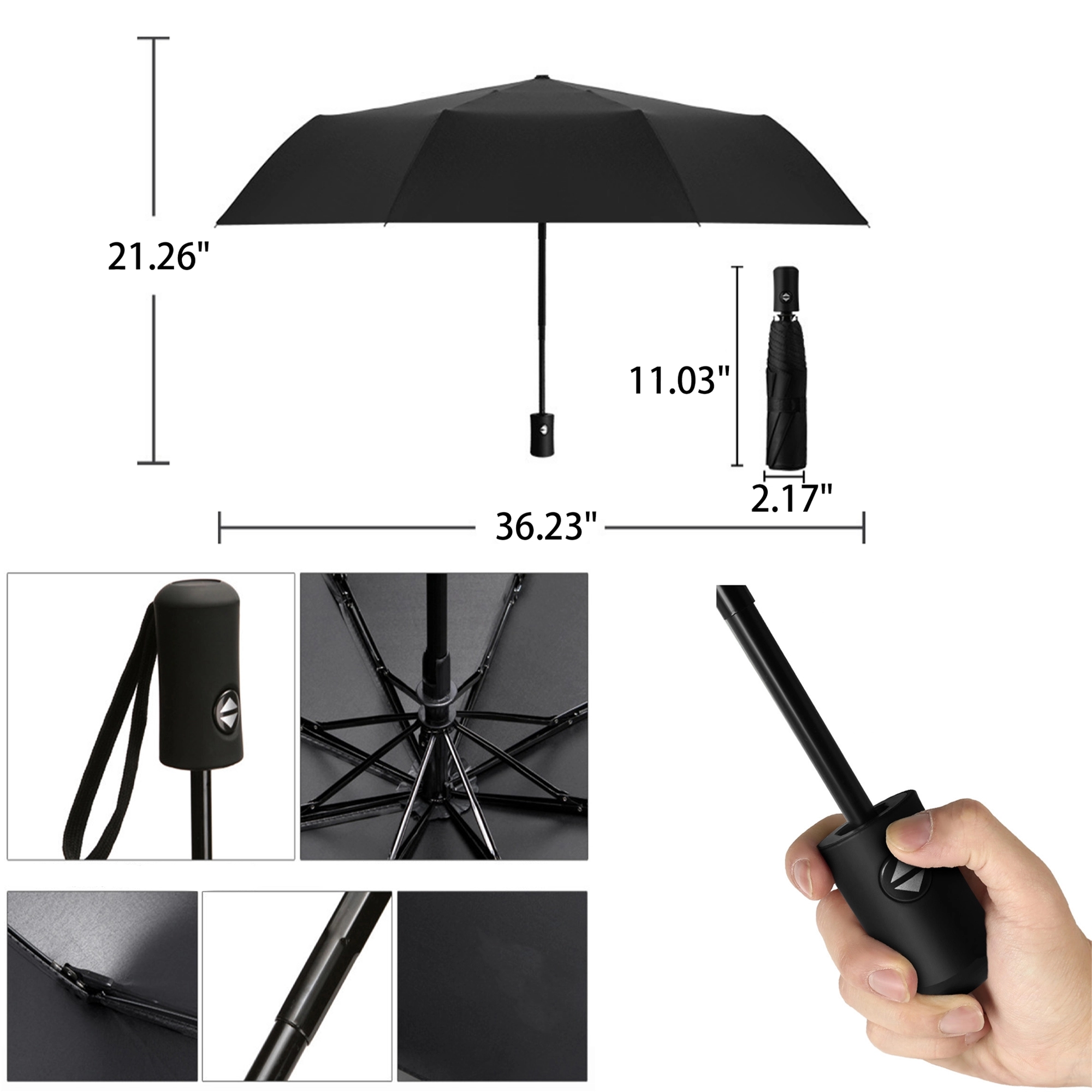 Auto Open Umbrella with Reflective Trim 2