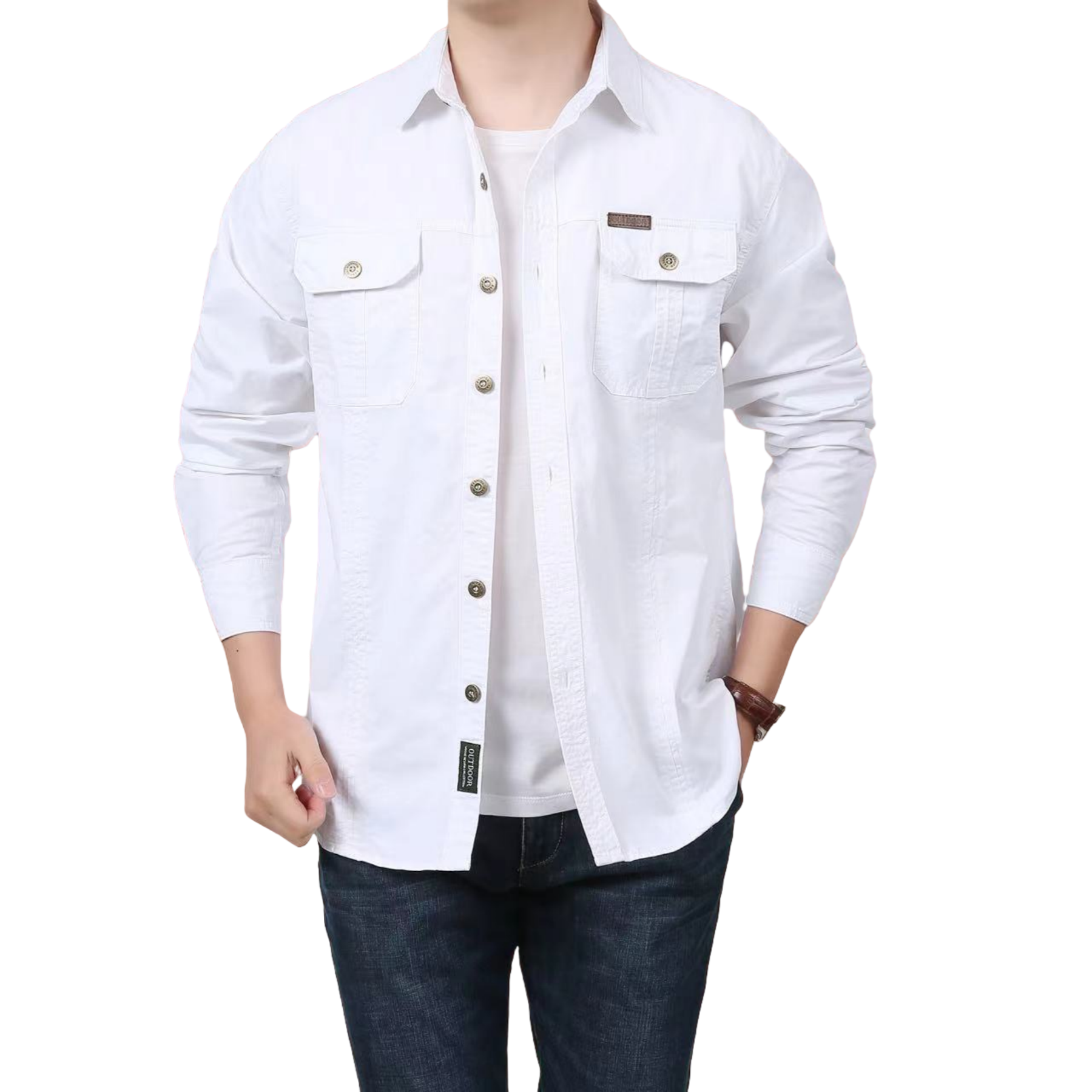 Mens Cotton Casual Shirt Spring Outdoor Wear 2
