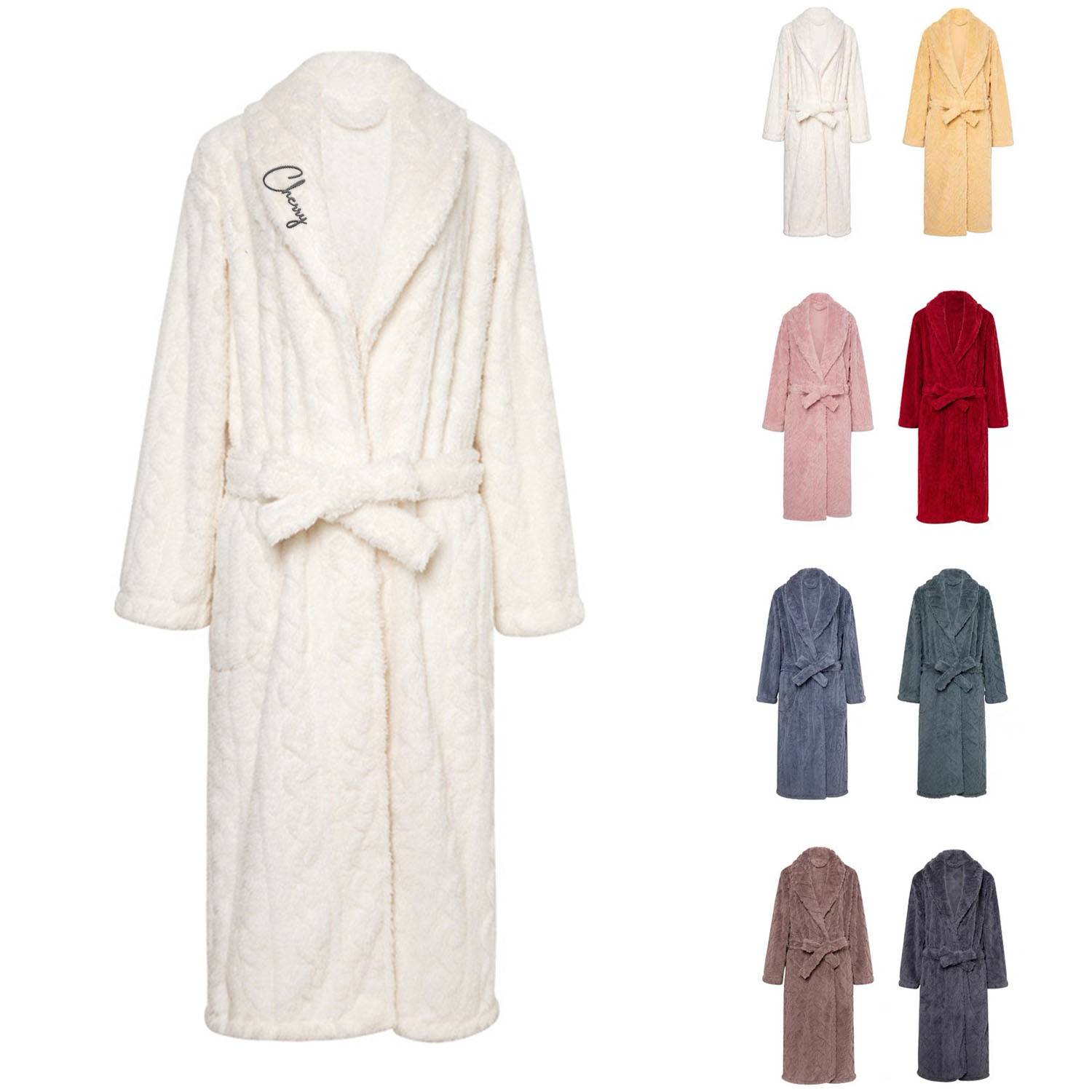 Winter bathrobe Coral fleece pajamas For Woman