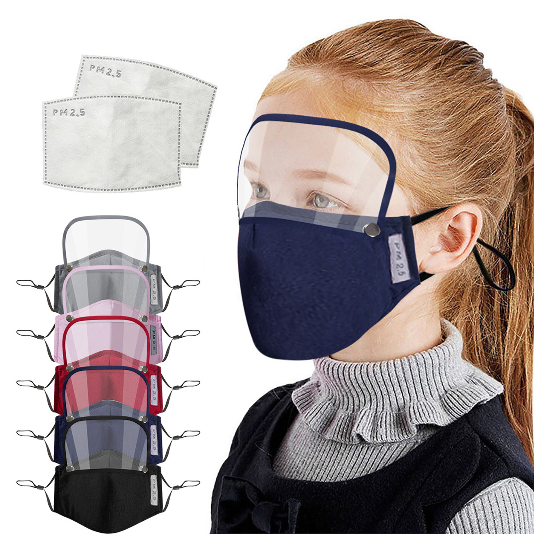Reusable Washable Kids Mask With Detachable Goggles 2