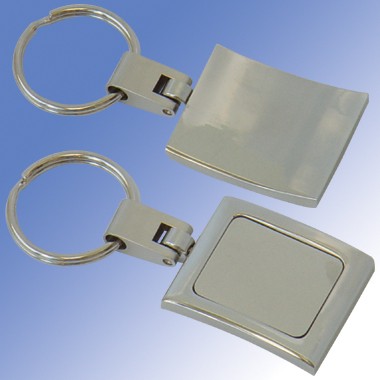 2 TONE CHROME RECTANGULAR KEYCHAIN 2
