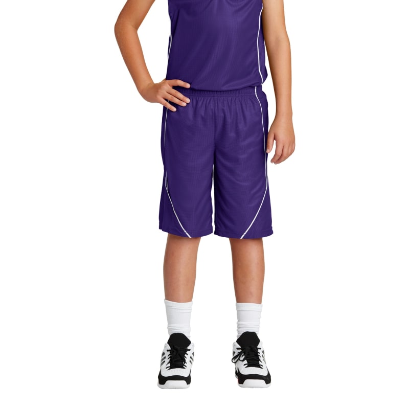 Sport-Tek Youth PosiCharge Mesh Reversible Spliced Short. 26