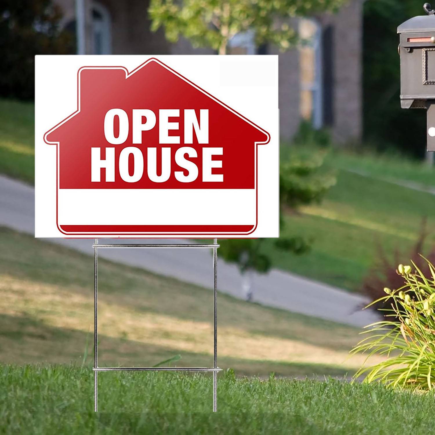5 Pack Premium Large Open House Signs with Metal Stakes 5