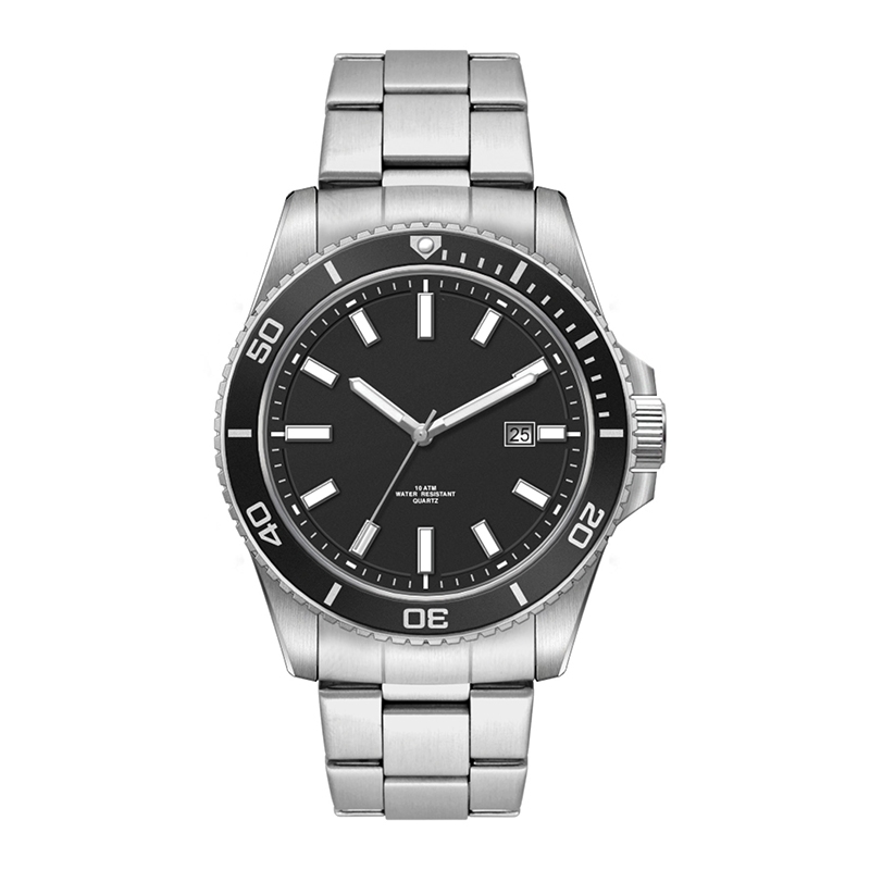 WC5264 42.5MM STEEL SILVER CASE, 3 HAND MVMT, BLACK DIAL, DTE DISPLAY, BK ROTATING BEZEL, SILVER BRACELET, 2