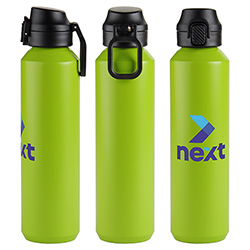 Nexus 27 oz Recycled Aluminum Bottle with Flip-Top Lid and Carabiner 10