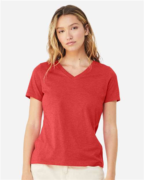 Women's Relaxed Heather CVC V-Neck Tee - 6405CVC 14