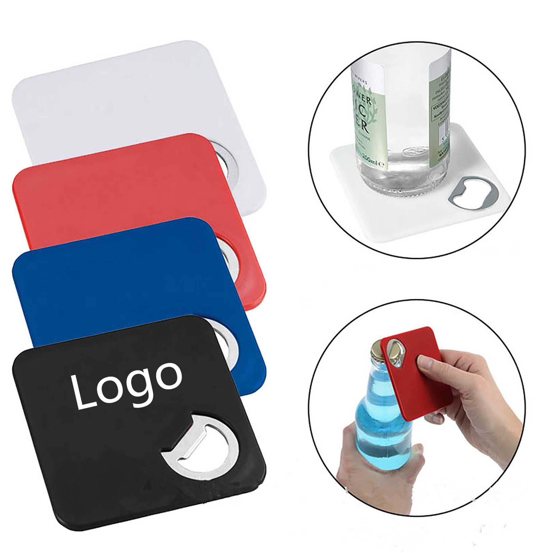 Square Bottle Opener Coaster 2