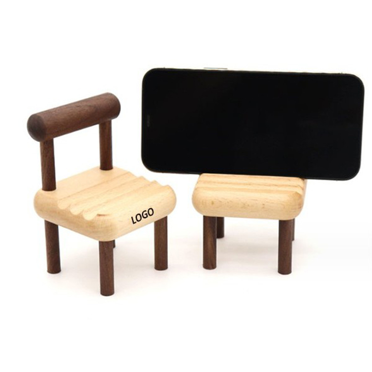 Creative Wooden Chair Cell Phone Stand
