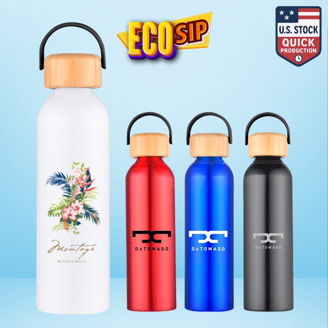 EcoSip 21oz / 24oz Aluminum Bottle with Bamboo Lid 10