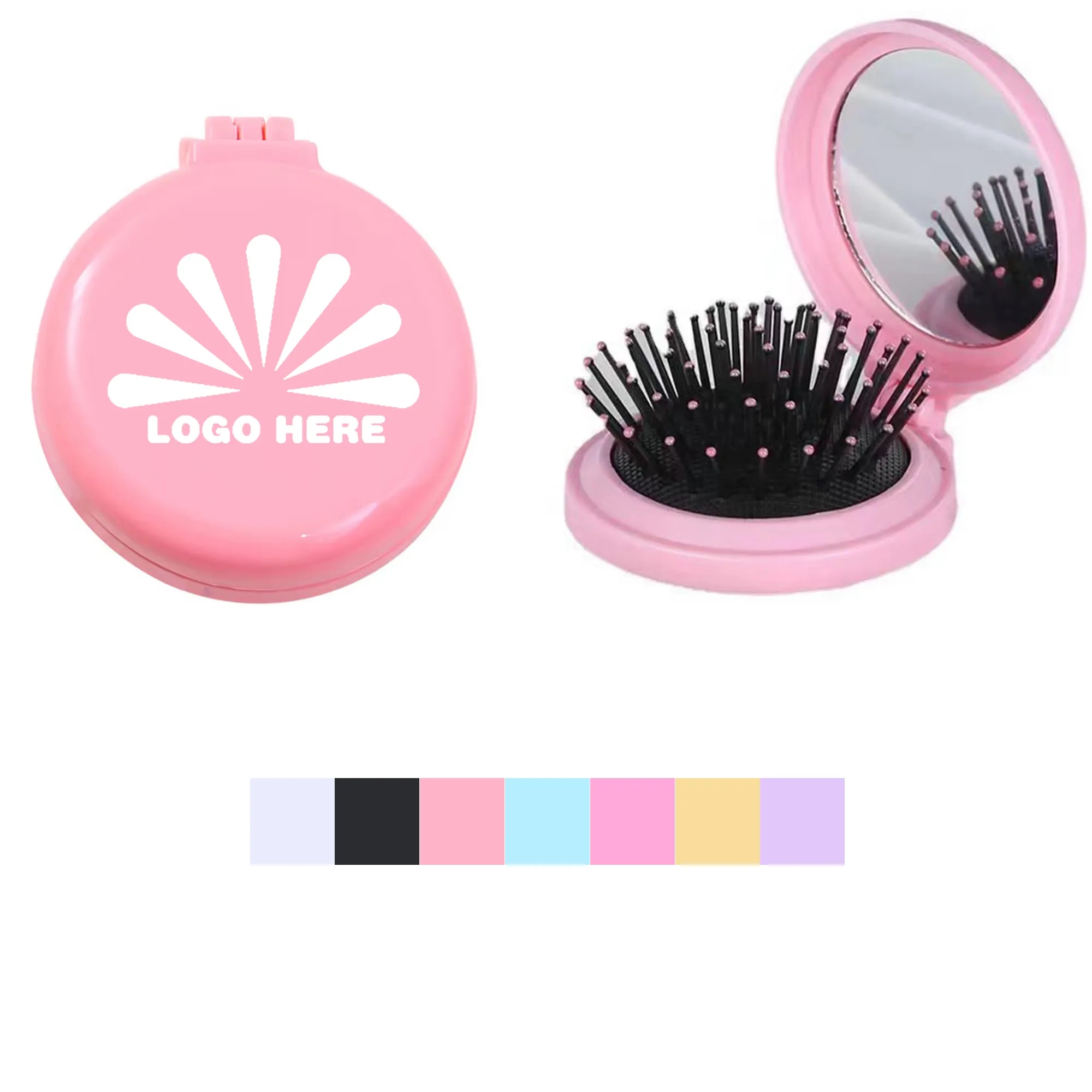 Air Cushion Massage Comb With Mirror, Customizable Logo 2
