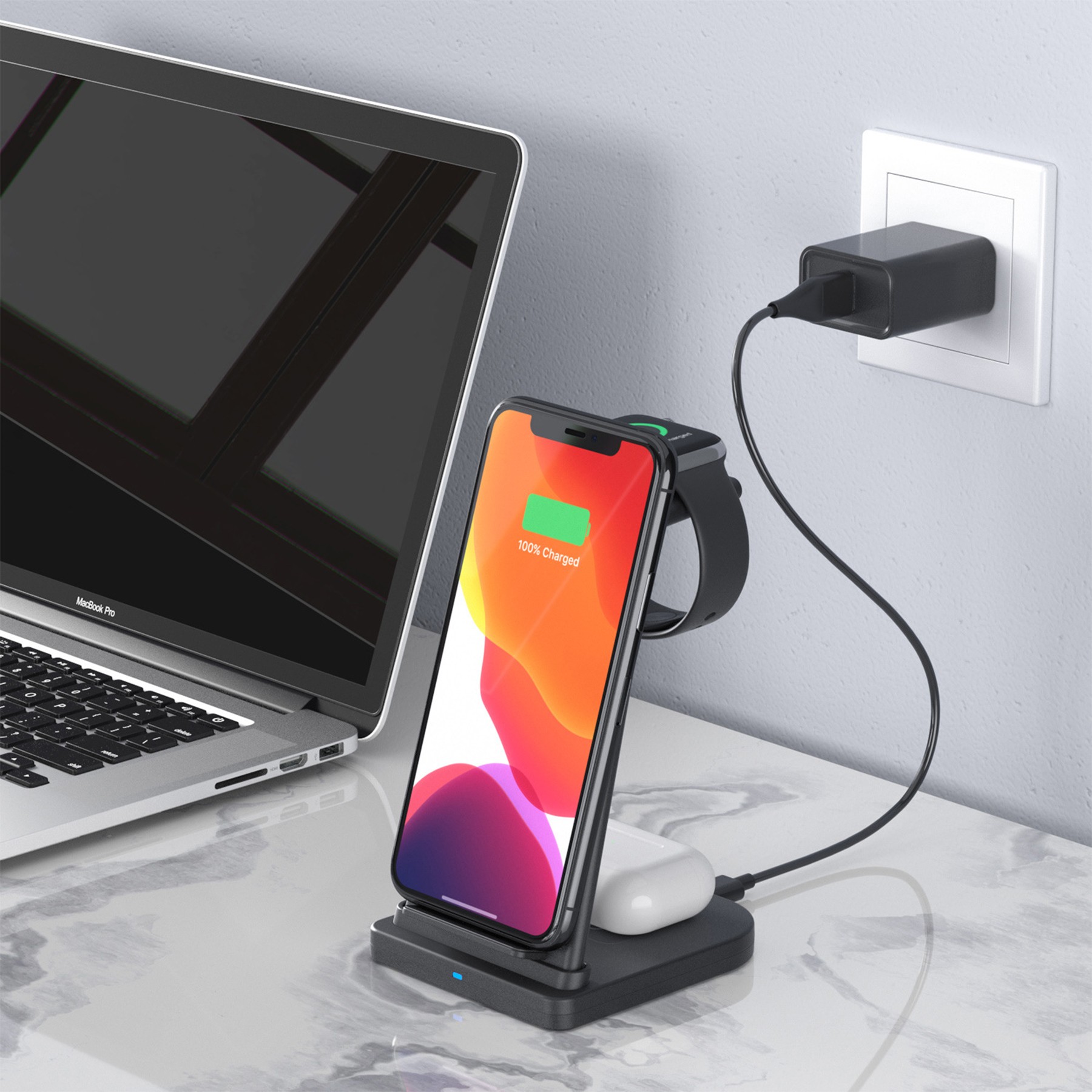 10W Magnetic 3-in-1 Wireless Charger Station 2