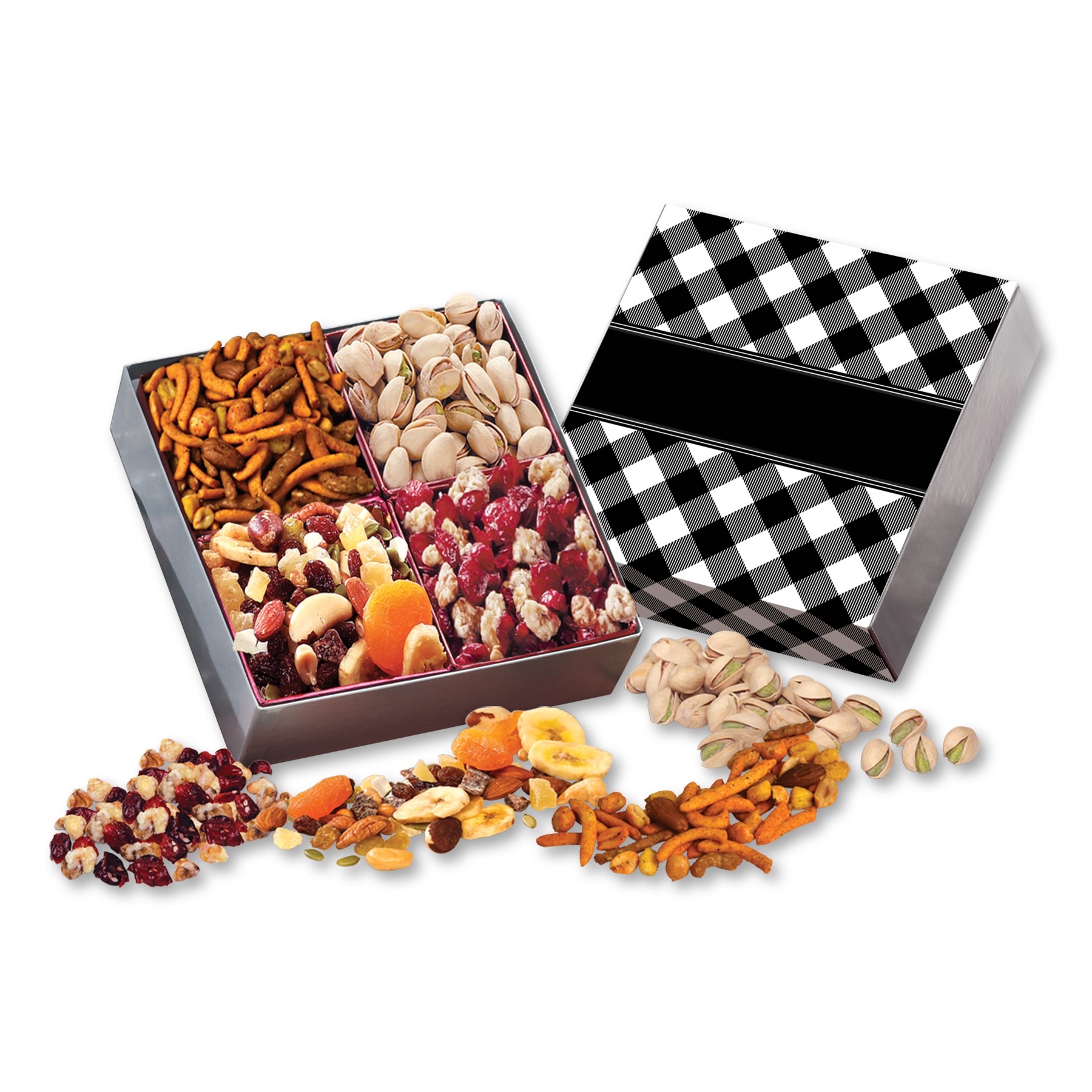 Gift Box with Gourmet Treats with Black Plaid Sleeve 2