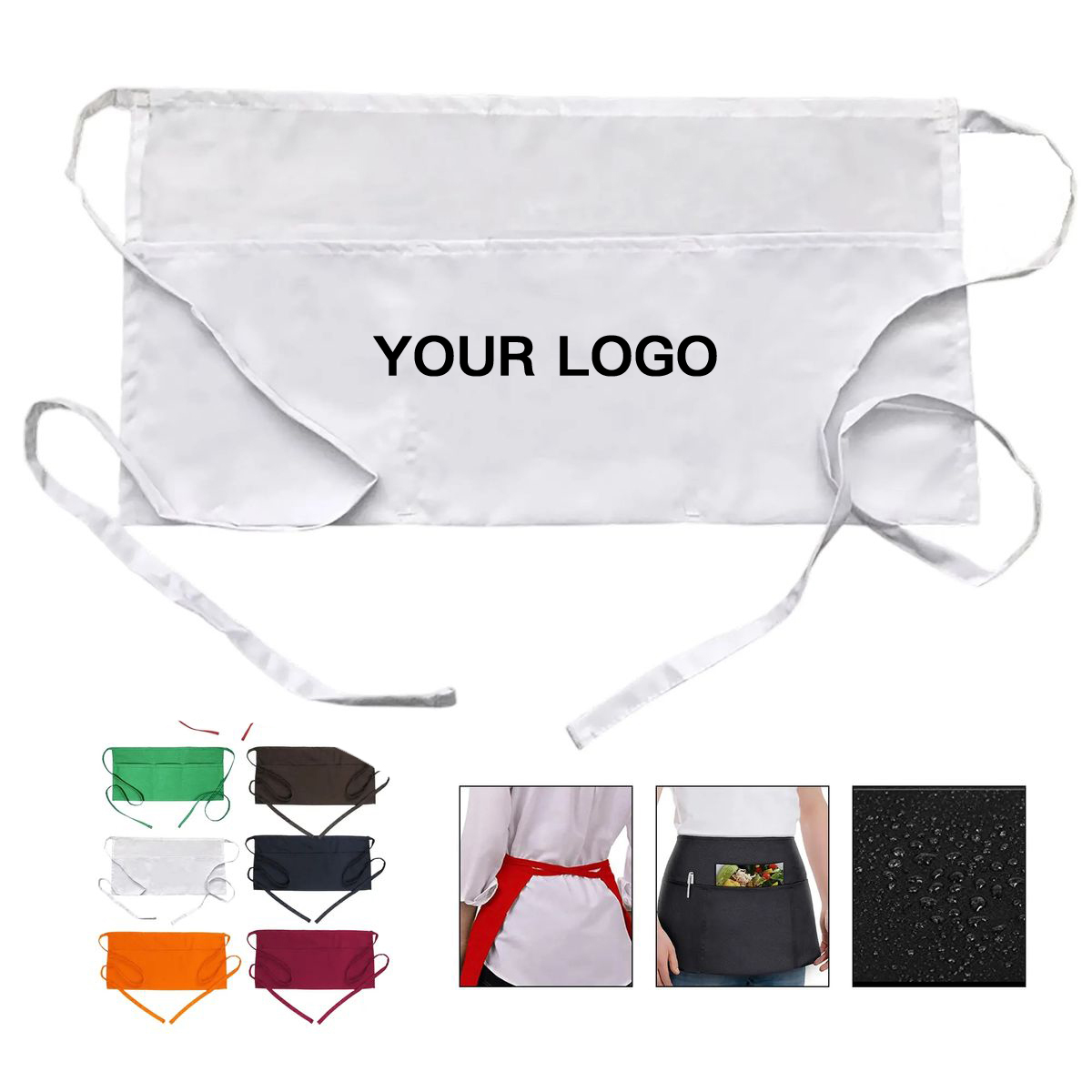 Polyester Server Apron with Three Pockets 2