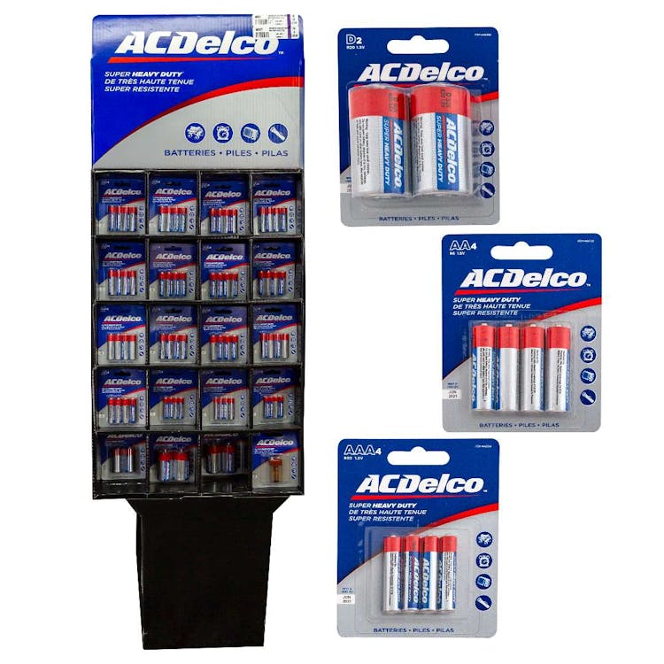 Heavy Duty Battery Display - 160 Packs Assorted 2