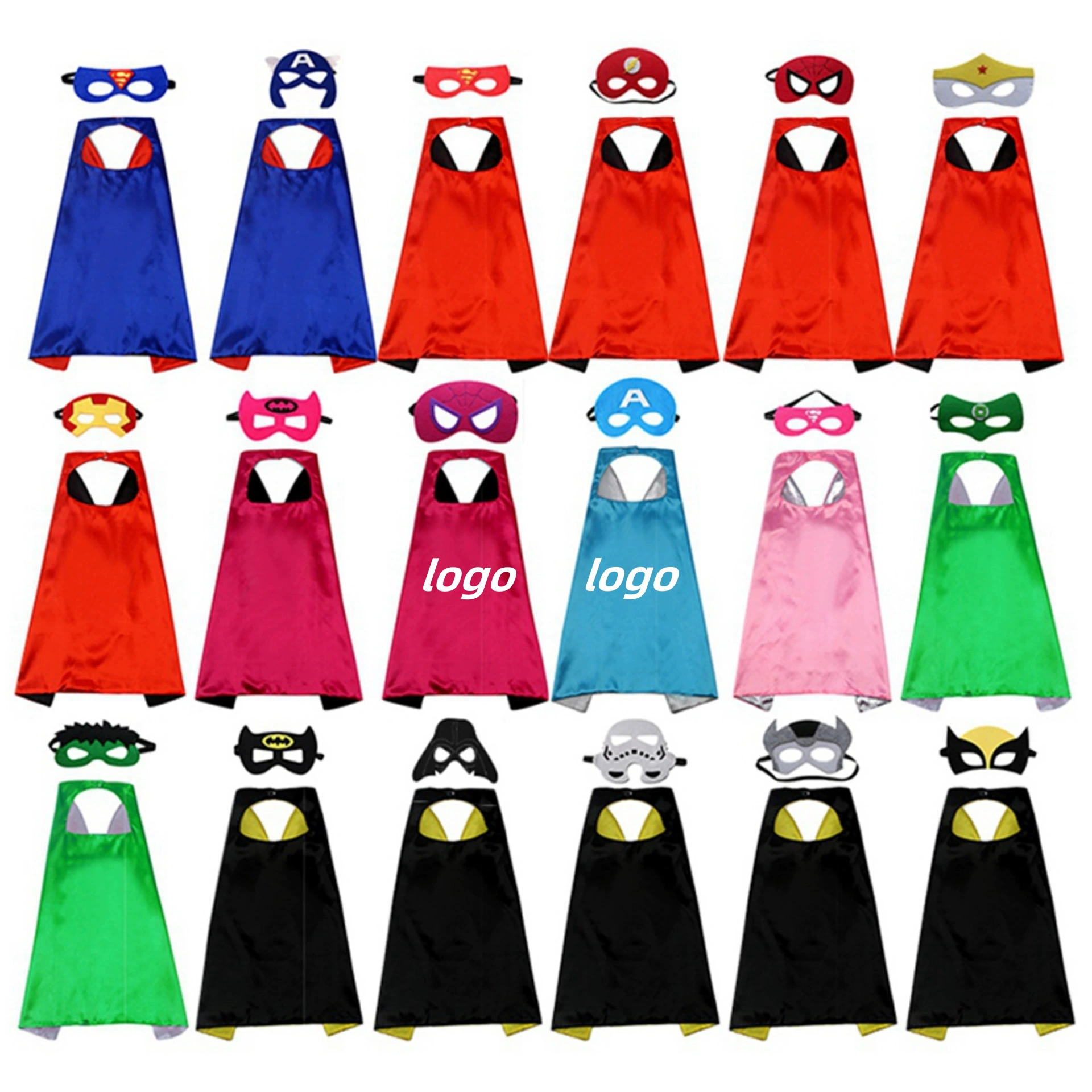 Holiday Cosplay Party Costumes Set Kids Cape With Mask 3