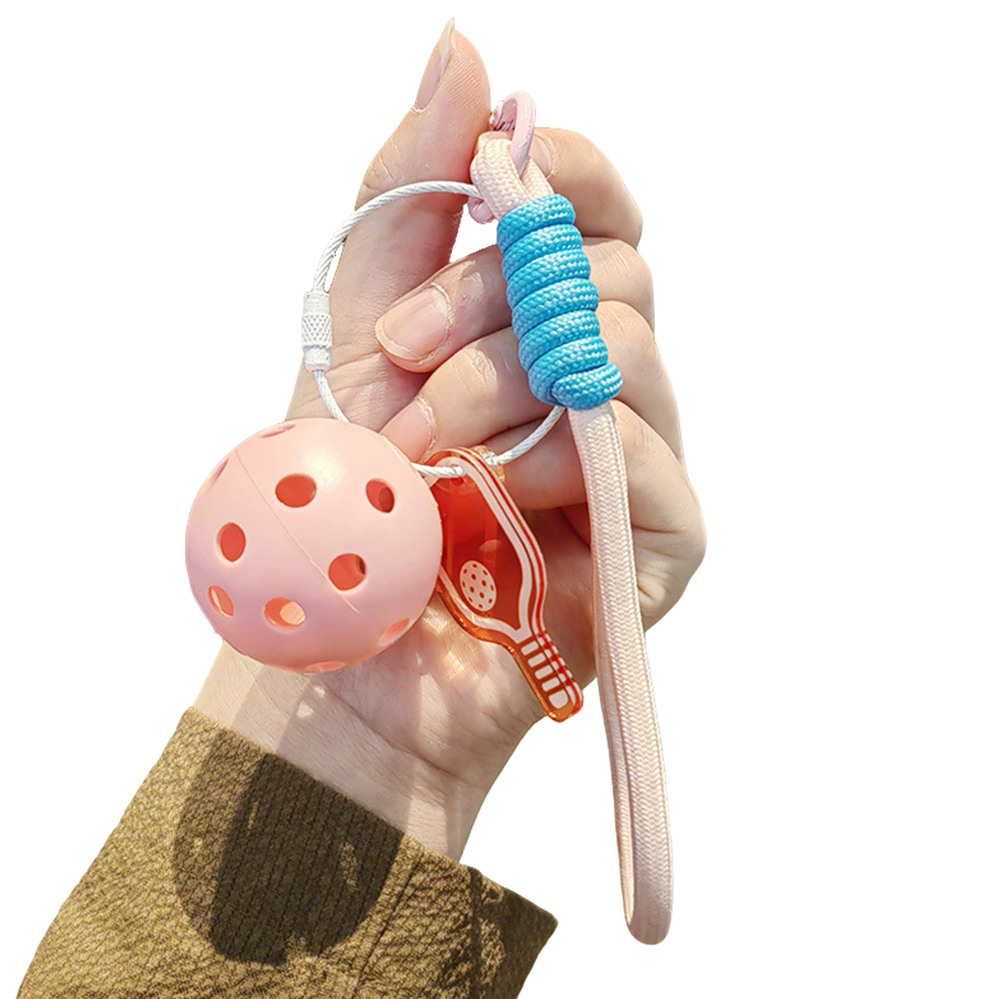 Mini Pickleball Ornament Keychain With Logo Position 6.3" X 1.1" X 1.8" 8