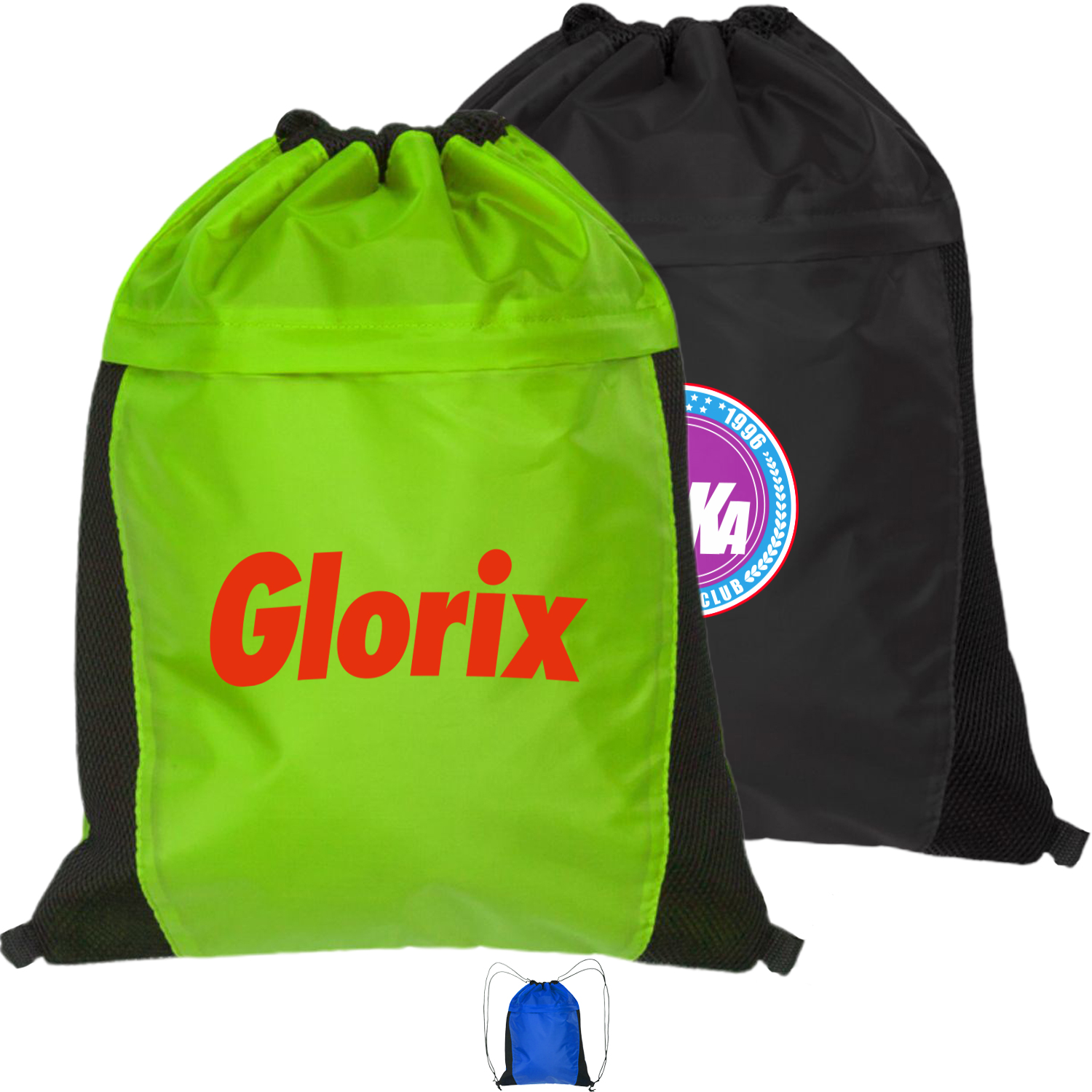 Two Color Drawstring Side Mesh Accents Backpacks 2