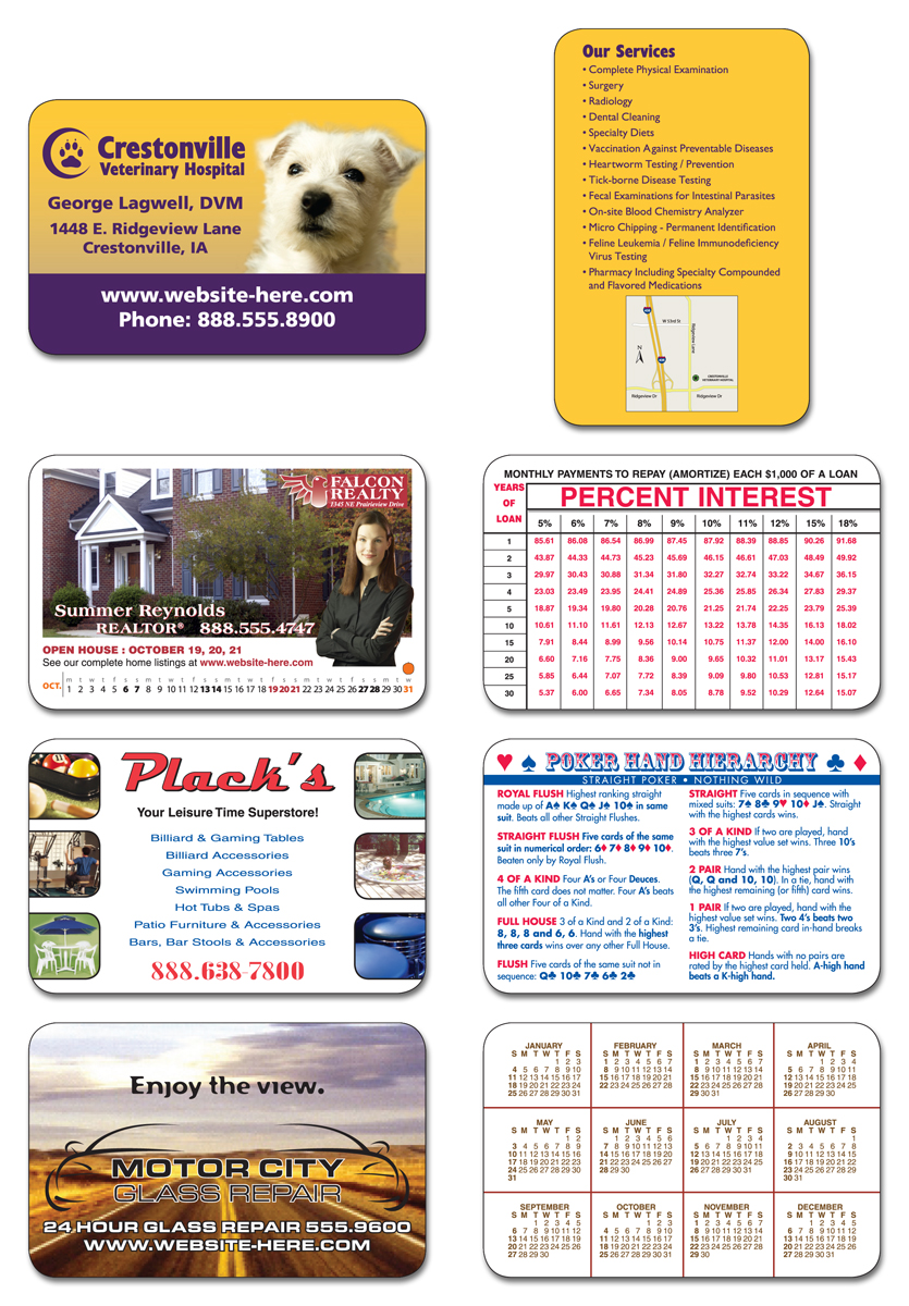 Custom Size / Shape - UV-Coated (1S) Plastic Card (8 Up) - 10 pt. 5