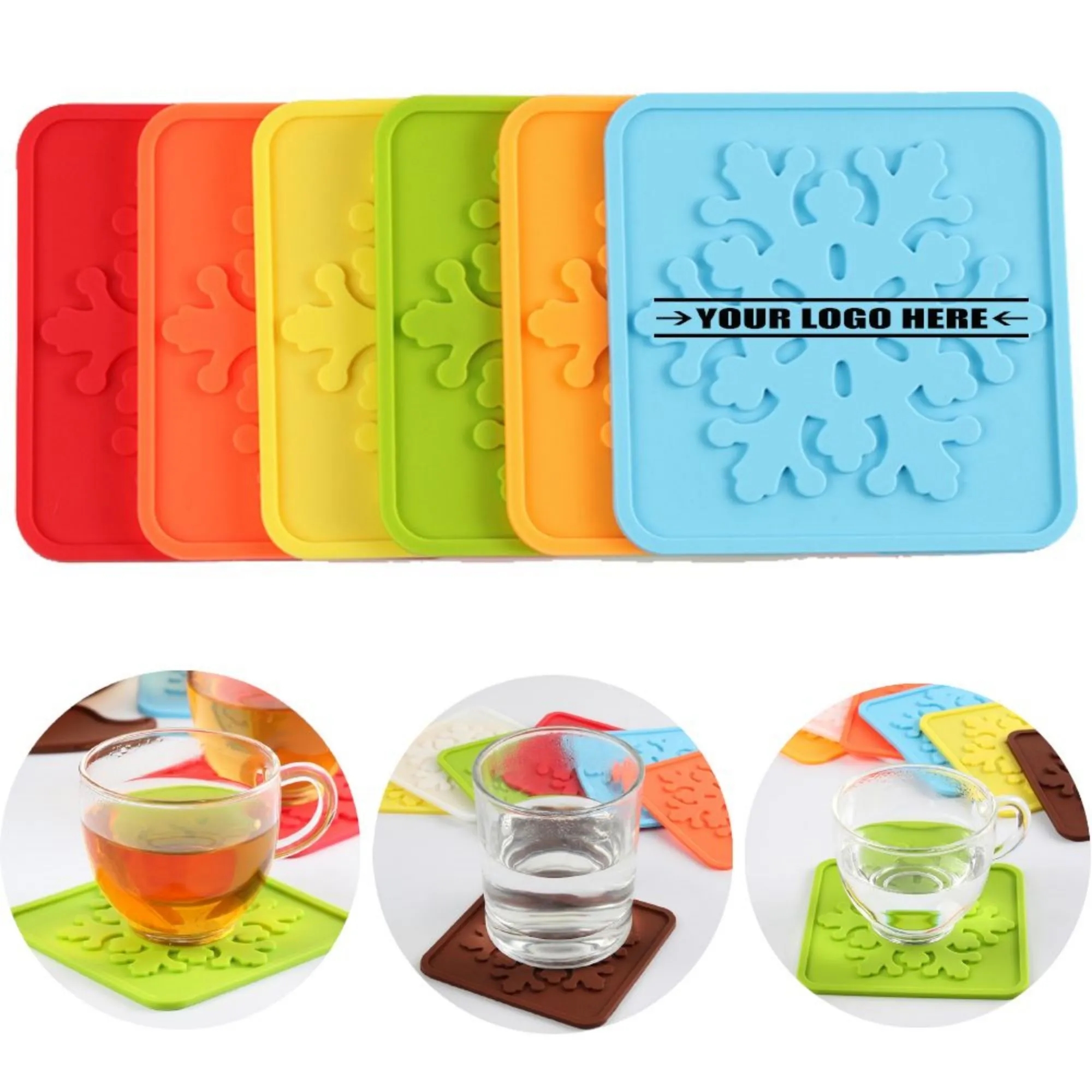 Silicone Snowflake Square Cup Coasters 2