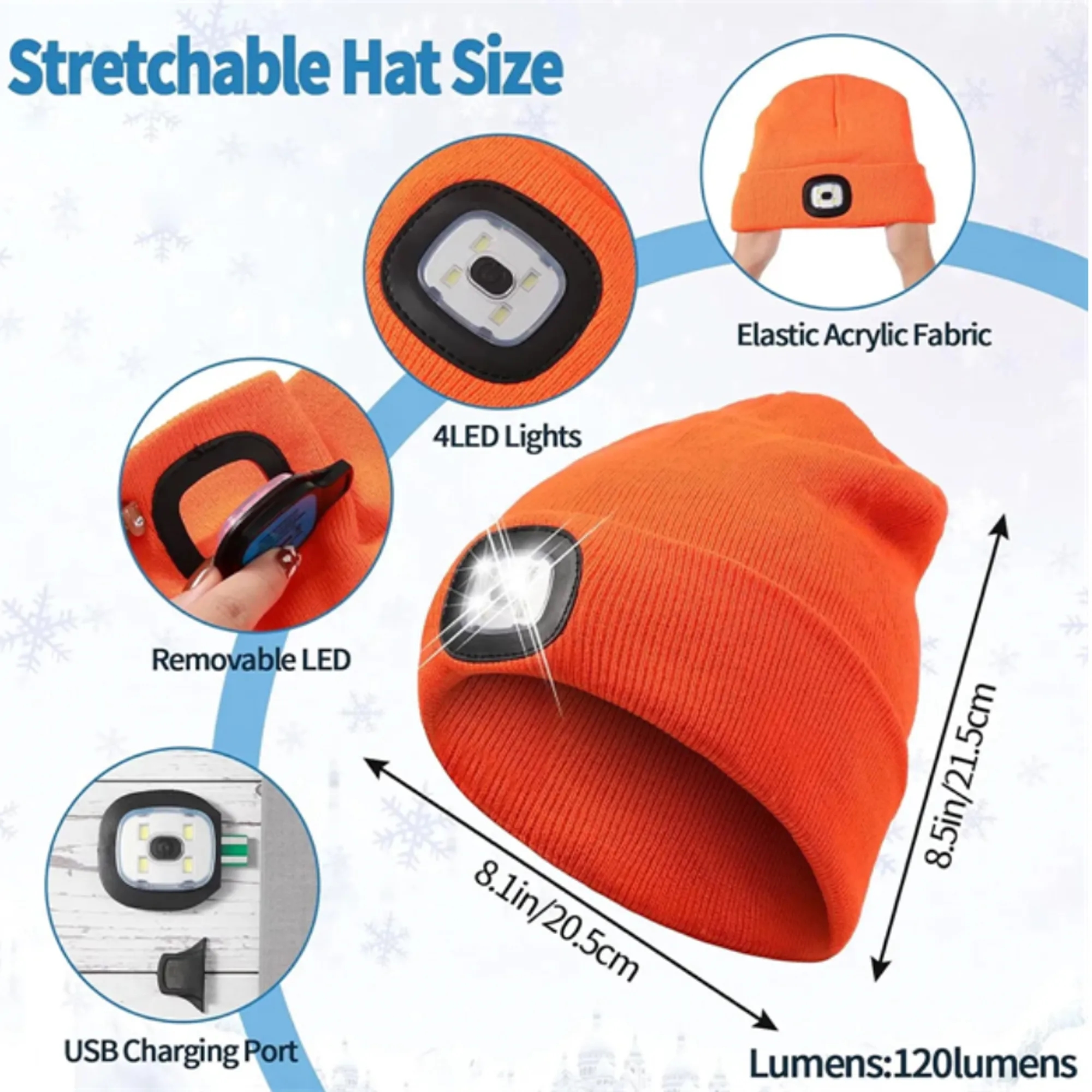 Unisex LED Light Winter Knitted Hat Cap Beanie 5