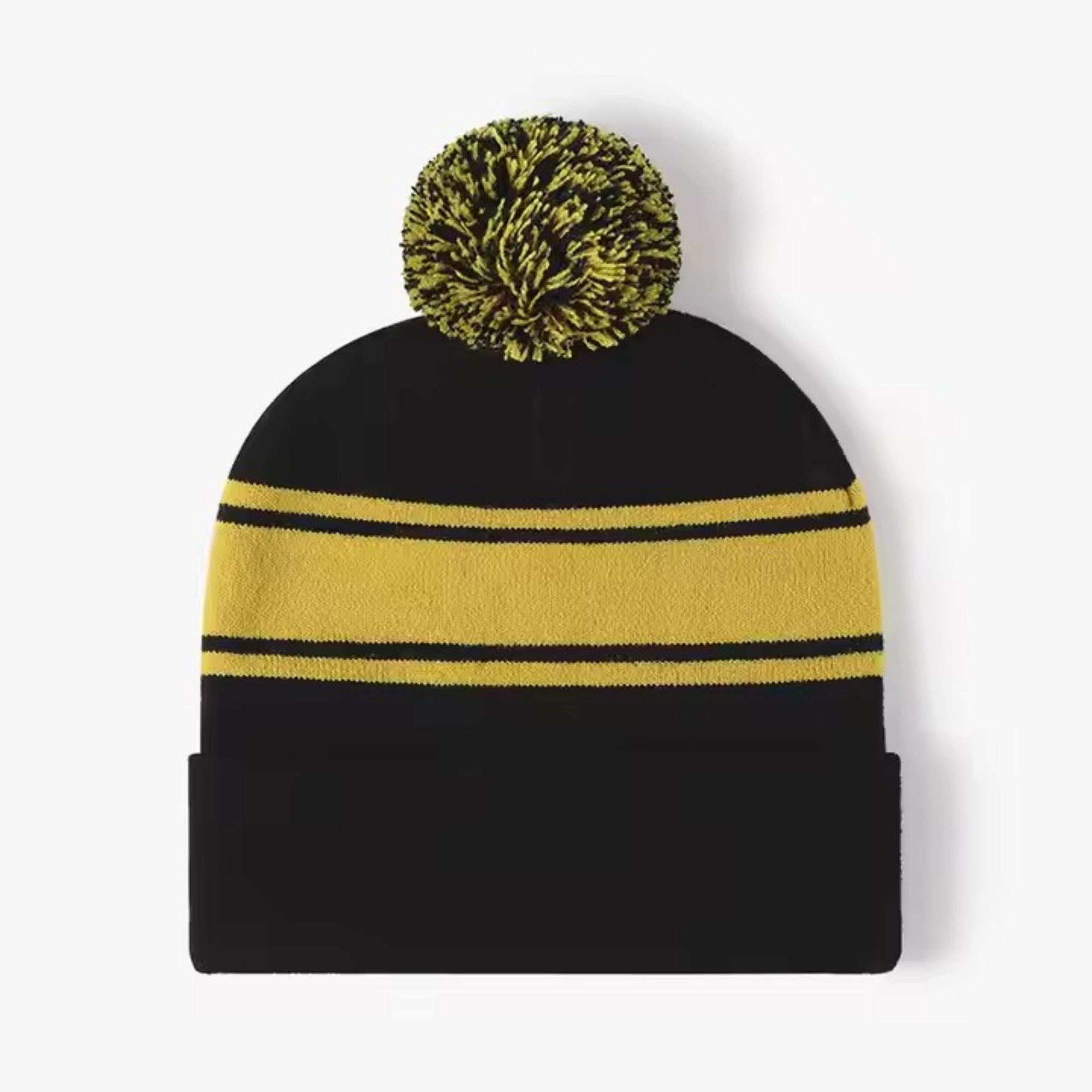 Unisex Stripe Pom Pom Beanie 2
