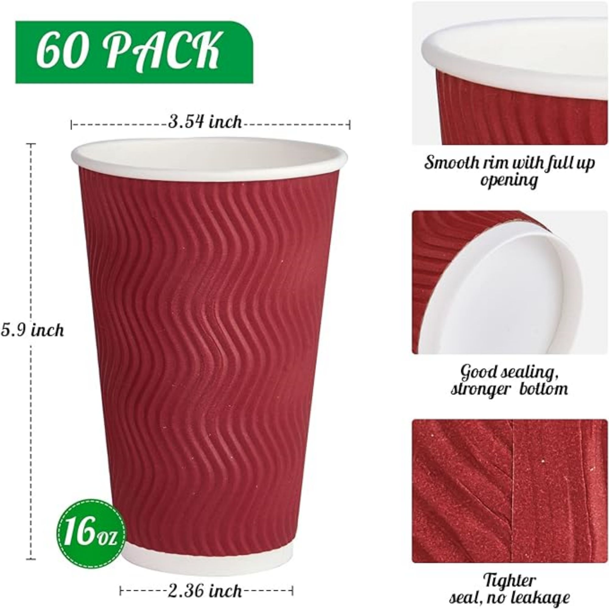 50 Pack 16 oz Disposable Paper Cups, custom paper cup with logo imprint 4