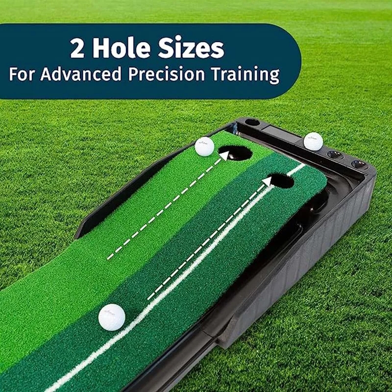 Folding Indoor Golf Putting Mat Automatic Ball Return 2
